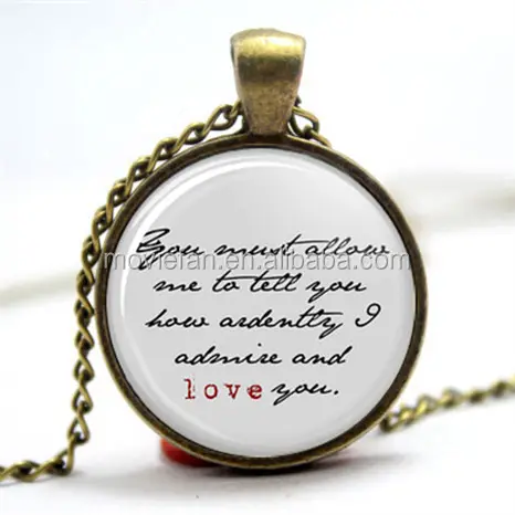 Jane austen izin gerekir bana söylemek nasıl ardently Ben hayran ve love you Kolye Cam Fotoğraf Cabochon kolye