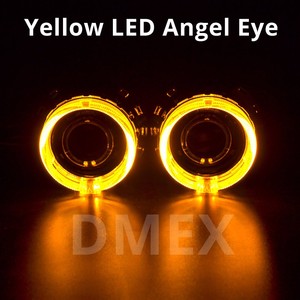 DMEX 80มม. 95มม. แหวน <span class=keywords><strong>LED</strong></span> Angel Eyes แบบกันน้ำ,ไฟโปรเจกเตอร์ HID ไบซีนอนสีสันสดใสเลนส์ Angel Eyes