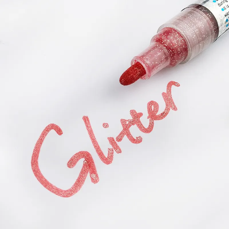 Vloeibare Krijt Glitter Marker Stift Gekleurde Permanente Kinderen Verf Marker School Flysea Verf Kleur 140Mm * 15Mm Fs500