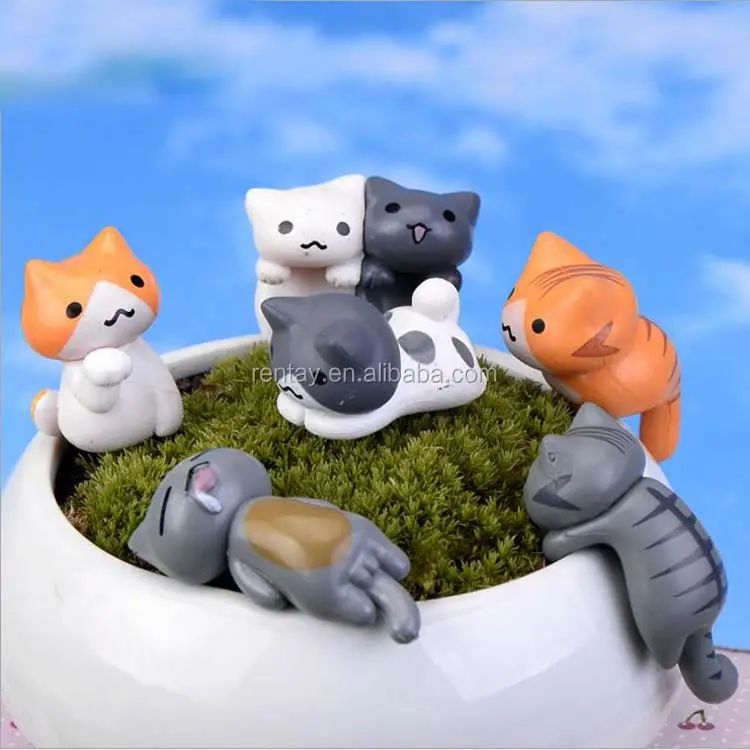 Venta caliente 6 unids/set Animal gato de resina de moda de personajes de dibujos animados 3D Kawaii cabujones para zapatos de hebilla
