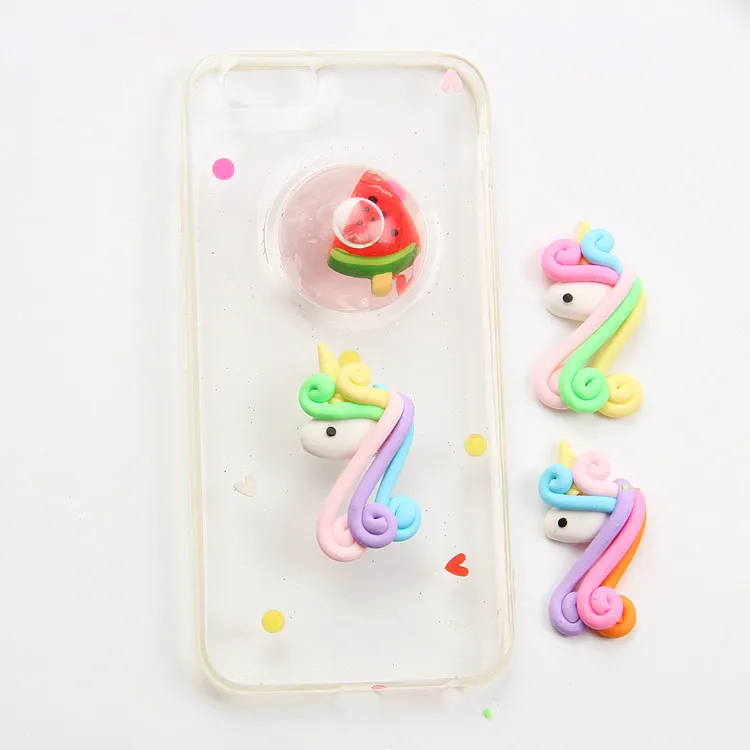 Ready to ShipIn StockFast DispatchFree Shipping Colorful Flat Back Novelty Decoration Unicorn Cell Phone Case Jewelry Accessories Ornament Resin Cabochon