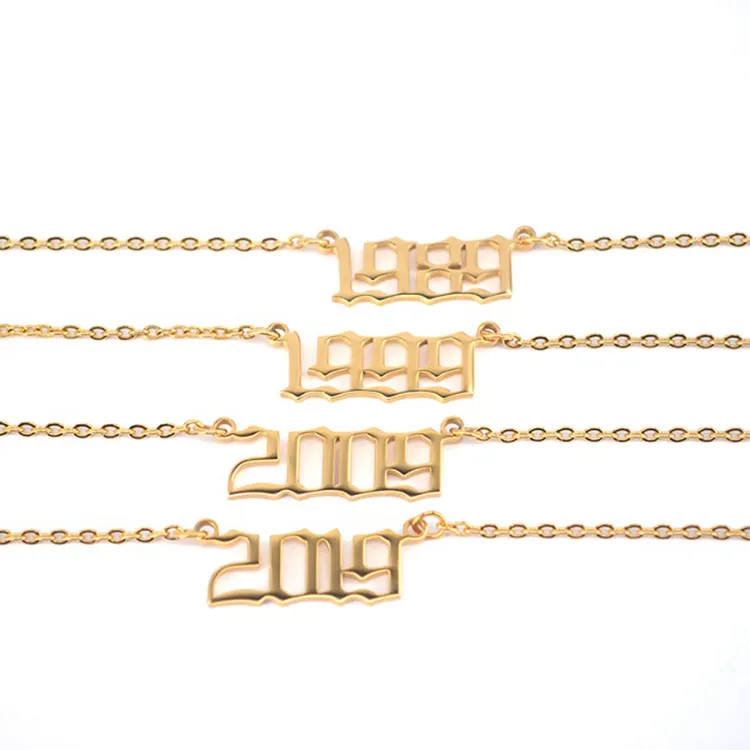 2019 Fashion Necklace Personalized Gold Year Number Necklace Jewelry