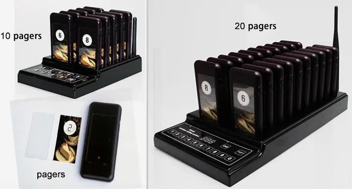 Hete Verkoop En Goedkope 10 Manieren Pagers 433.92Mhz Mini-Formaat Restaurant Bellen Semafoons