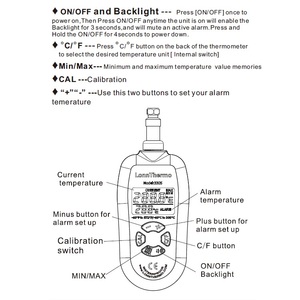 De alta precisión de +/- 0.5C tipo k Termómetro digital, sensor de temperatura tipo k termómetro digital sondas con alarma - Product Image 5
