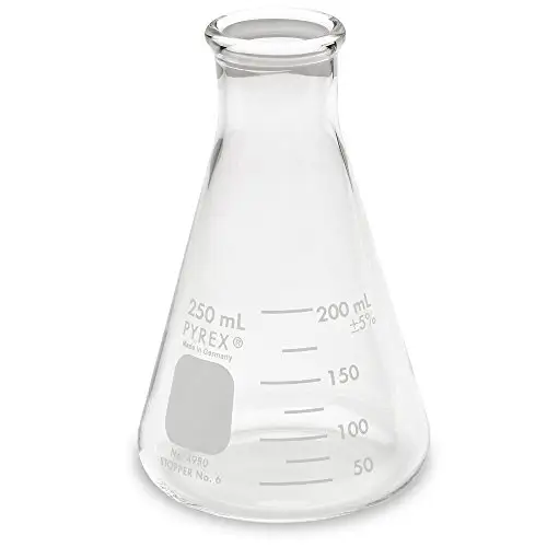 erlenmeyer plastic 5ml 10ml 25ml 50ml 100ml 150ml 200ml 250ml 2l size glass conical flask of different size