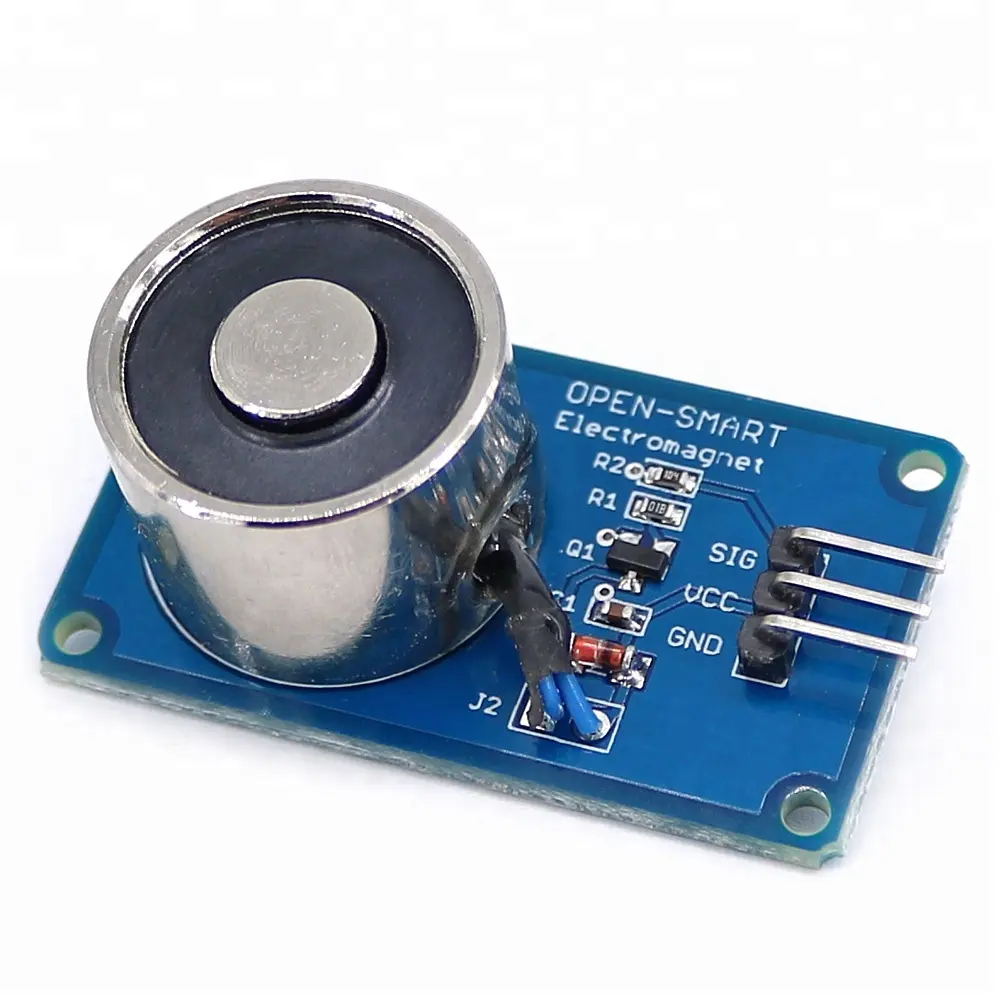 Modul Sensor Elektromagnet UNTUK Arduino DC5V, Perangkat Pengisap Solenoid 10N Pengangkat Magnet Listrik Pegangan Terbuka