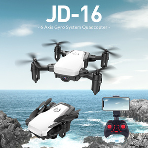 JDRC JD-16折りたたみ式ドローン2MP/0.3MPHDカメラVサイン写真WiFiFPVワンキーリターンRCクワッドコプターRTFRCモデル