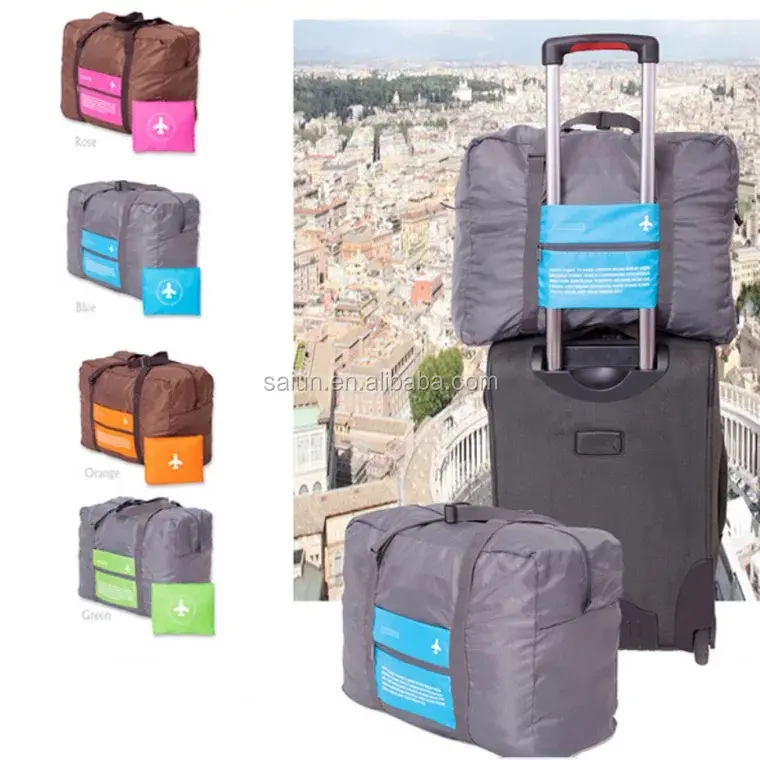 Công Suất Lớn Thời Trang Tùy Chỉnh Không Thấm Nước Nylon Polyester Thể Thao Ngoài Trời Tái Sử Dụng Folding Travel Air Plane Bag