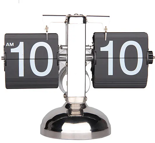 UCHOME Balance Shaped Metal Auto Flip Down Clock Desktop Jam