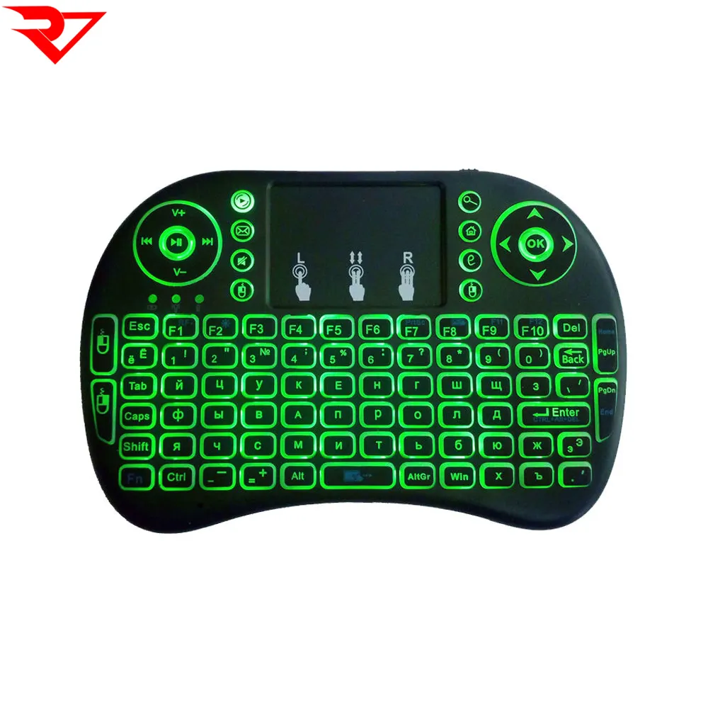 Muti-Fungsi Lampu Latar 2.4G Wireless Mini Keyboard I8 Backlit Keyboard untuk Smart TV dan TV Box