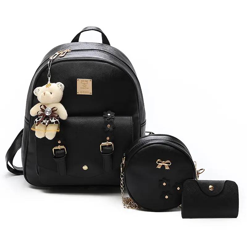 Tas Ransel Luxurymessenger Tas Fashion Poliester Tas untuk Ransel Sekolah Anak Perempuan Mewah Tahan Air PU Fashion Wanita