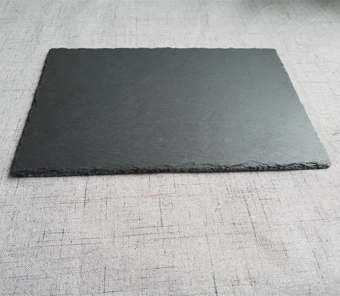 Pizarra de piedra para comida y queso, platos de cena de pizarra negra de 30x20 cm, venta directa de fábrica