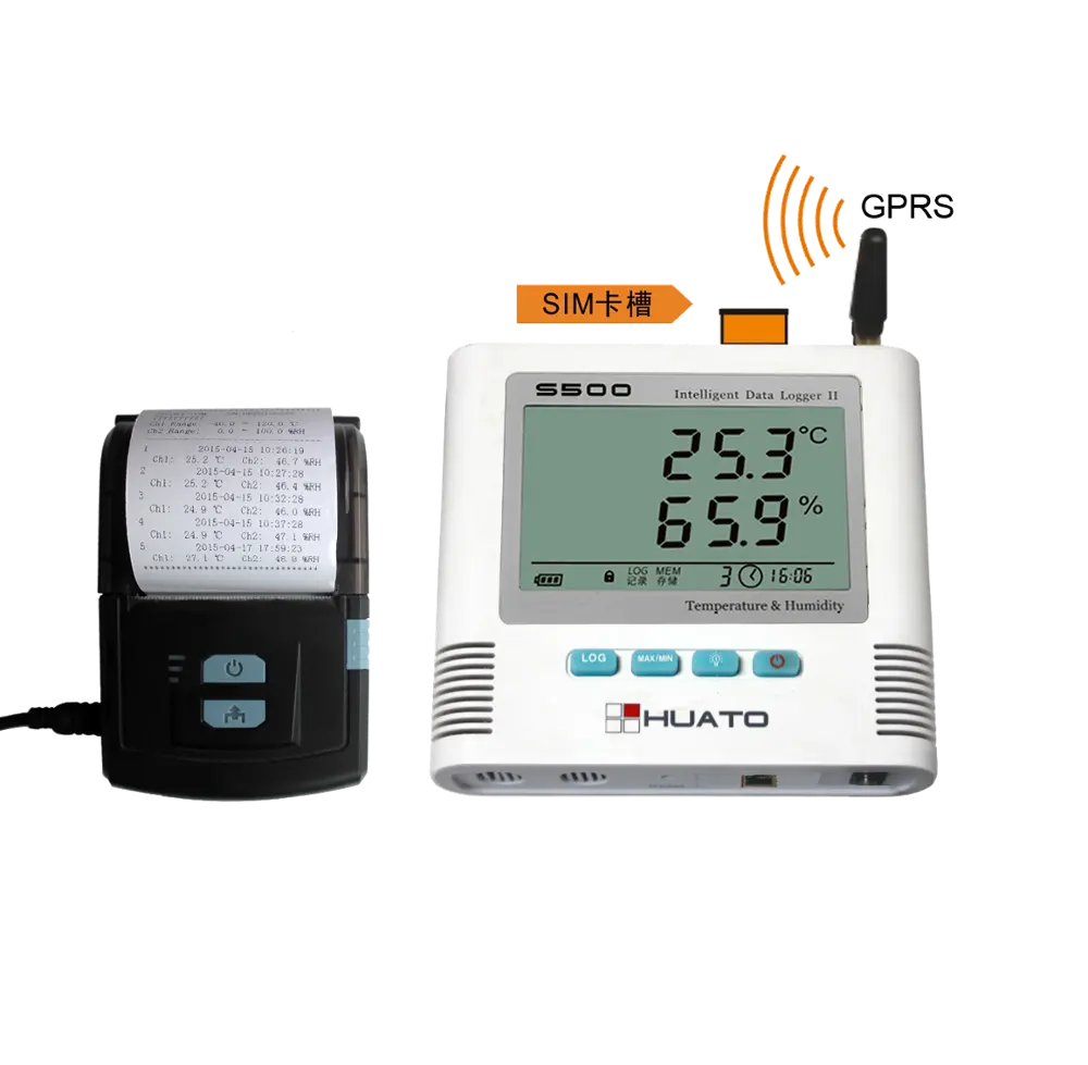 Alta precisão de Temperatura e umidade data logger Recorder combinado Com Impressora