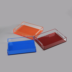 定制全印刷有机玻璃托盘宏伟的有机玻璃托盘 Lucite chalalah 板与金属手柄 - Product Image 5
