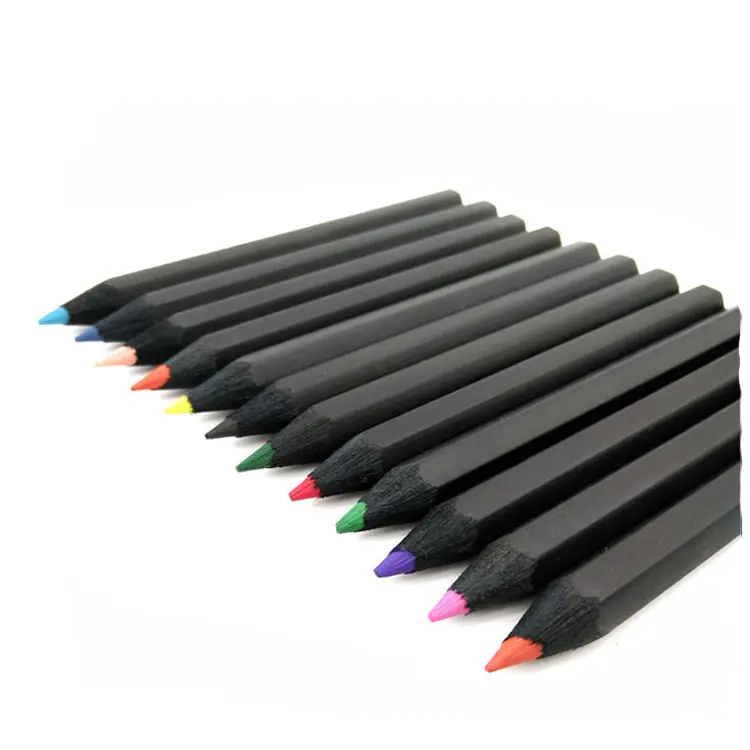 Классные и модные карандаши из черного дерева, Набор цветных карандашей с фотографией