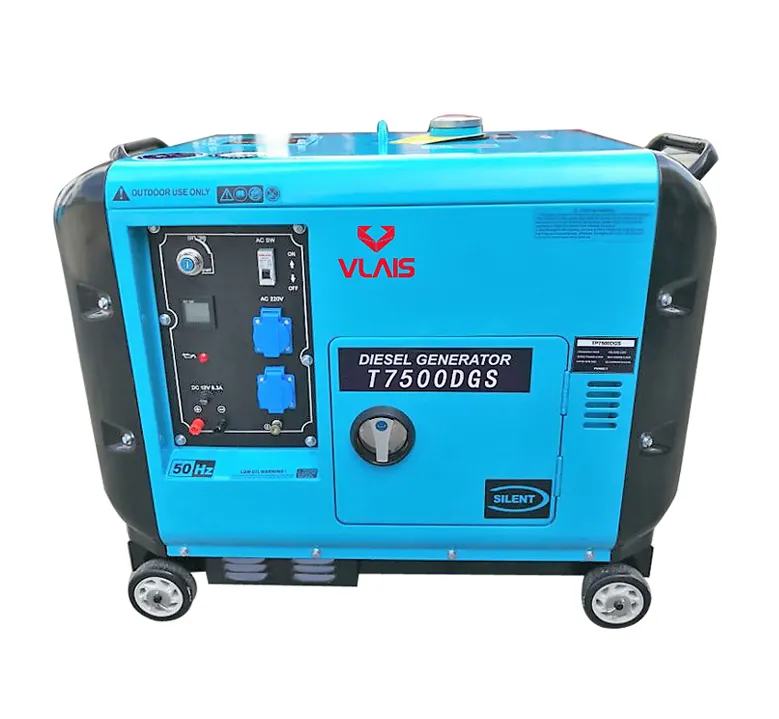 Vlais 10kva 8kva 6.5kva เครื่องกําเนิดไฟฟ้าดีเซลสําหรับครอบครัวที่อยู่อาศัยสํารองไฟแบบพกพา