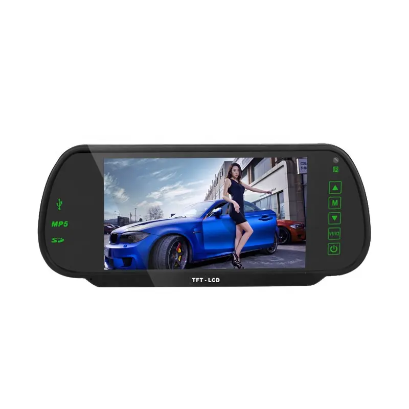 Monitor mobil layar LCD TFT 7 inci HD, monitor mobil definisi tinggi dengan Bluetooth bebas genggam