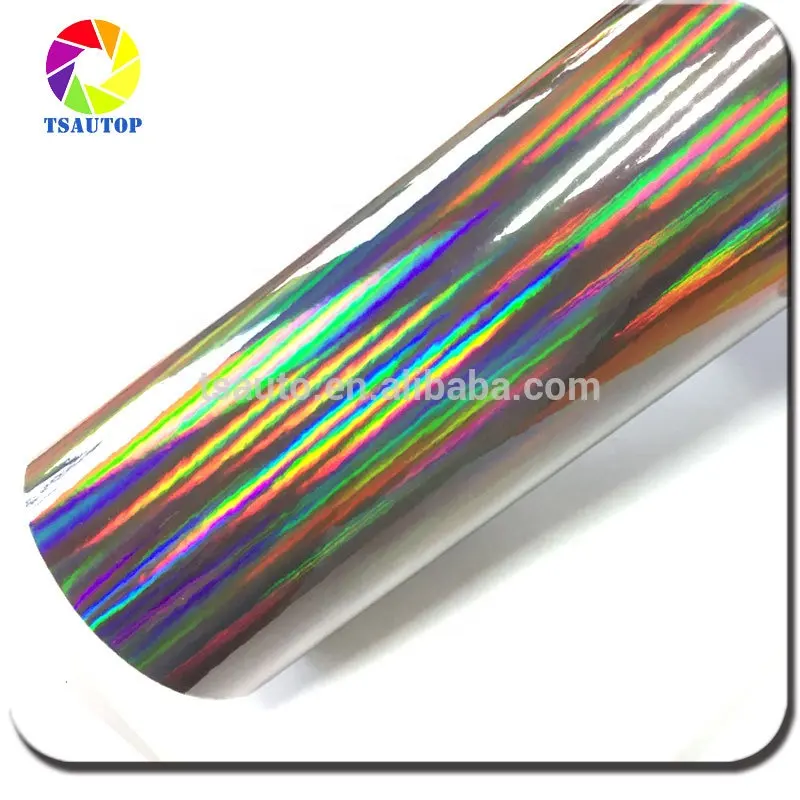 7 warna 1.42*20 m air rilis gelembung ORANGE Rainbow Laser Hologram pembungkus mobil vinyl mobil wrap