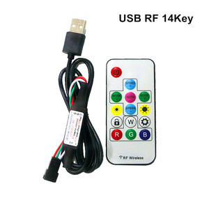 USB Пиксельная Светодиодная лента с пультом дистанционного управления, 5 в постоянного тока, 3 клавиши, RF, 14 клавиш, 17 клавиш, 21 клавиш, контроллер для WS2812B, SK6812 пиксельных полноцветных лент - Product Image 3