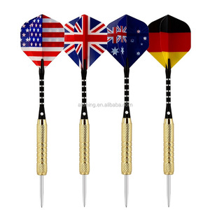 Commercio all'ingrosso 2 Pz Tip Freccette con Plastica Bandiera Voli (4 Stili)-in Acciaio a Punta D'ago Dardo Con 3 Gratis PVC Dart Aste