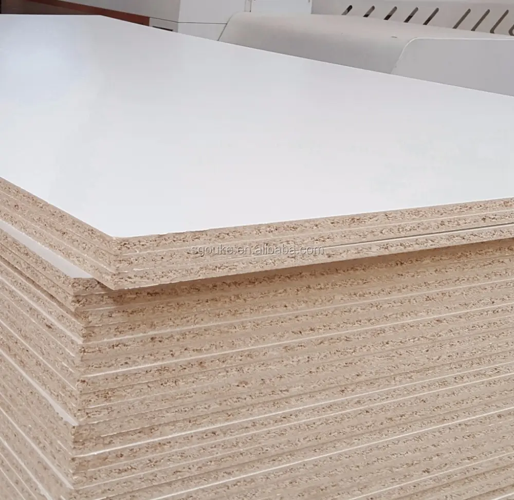 15Mm 16Mm 18Mm Warm White ความหนาแน่นสูงเมลามีน Particle Board/ชิปบอร์ด