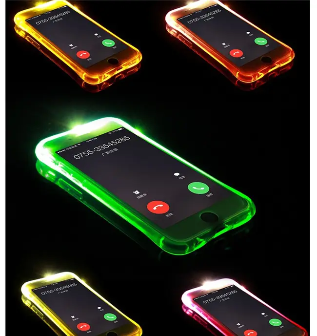 For iphone LED case with led light incoming telegram tpu cell phone for iphone 6s 7 iphone8 plus iphoneX