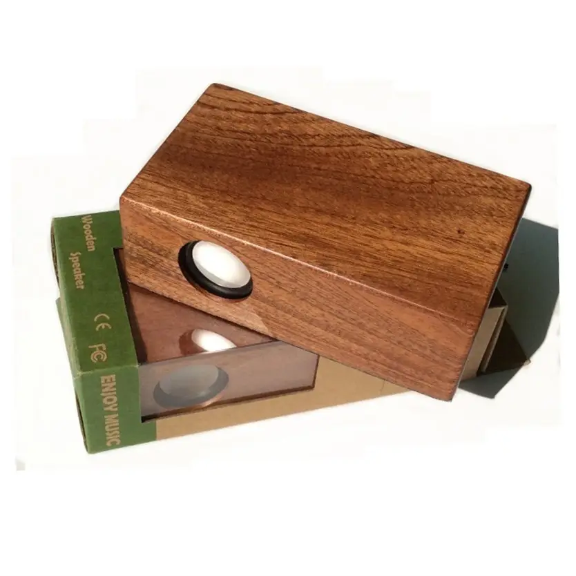 Classic wood portable magnetic induction speakers parts no power needed mini speaker