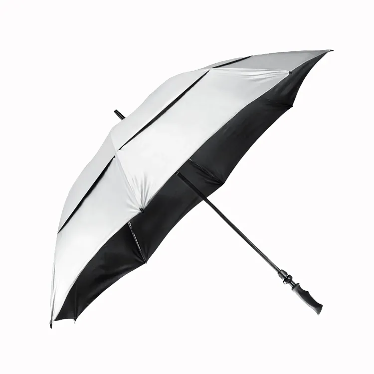 Portable Golf Umbrella Large Windproof Double Canopy - Automatic Open Strong Oversized Rain Umbrellas