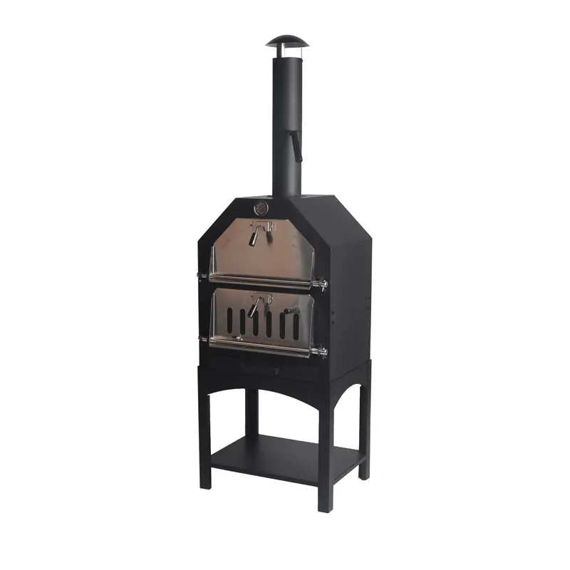 Mini Nero Acciaio Inox Casa Utilizzato di Legno Carbone Licenziato Forno Per La Pizza