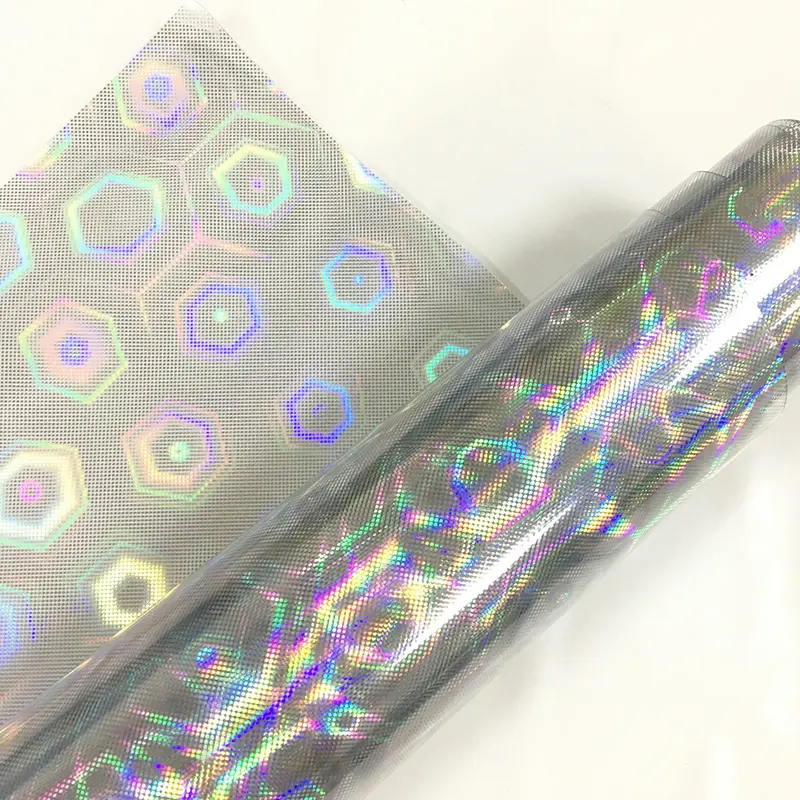 Filme composto tpu para bolsa de chuva, 0.4 mmholográficos quebrados à laser vidro/geométrico padrão para sapatos de casaco de chuva