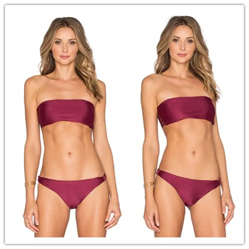 Italien Stoff gemacht rot Reversible Ladies Seamless Bikini