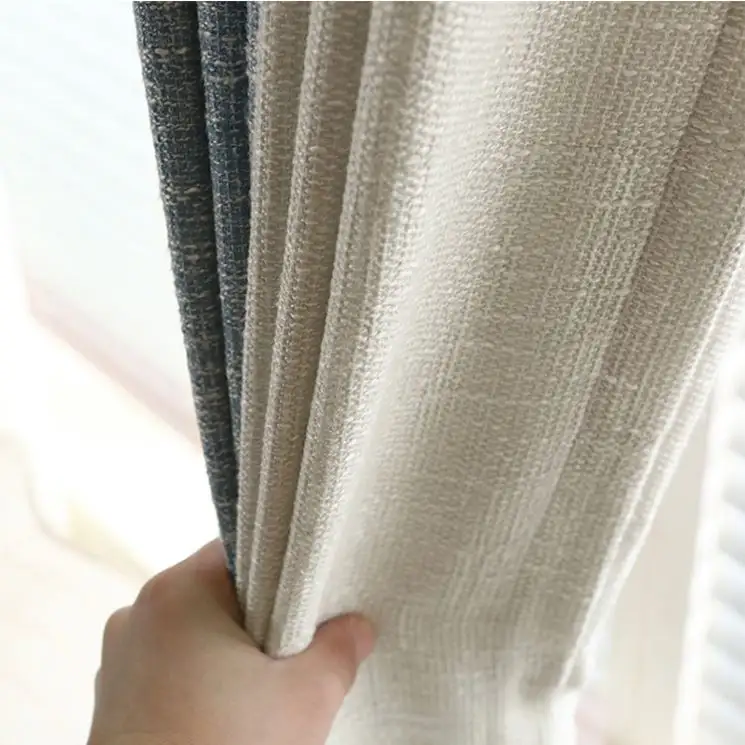 Cortina de linho com estilo dubai, cortina cinza simples para quarto