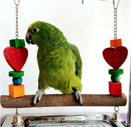 Wooden Pet Bird Stand Toys Colorful Arch Bridge Swing Chew Toys With Bells für Parrot Parakeet Cockatiel Pets Birds Accessories