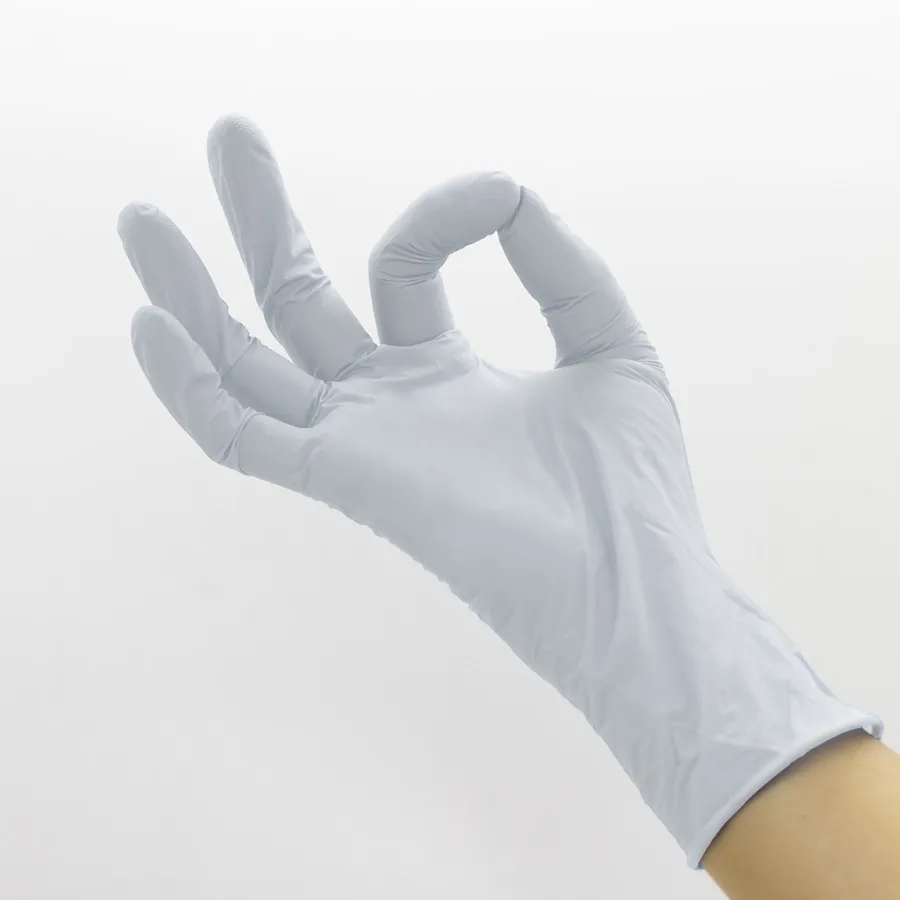 敏感な柔軟な無孔性の白いブチルゴム食品グレードのニトリル手袋