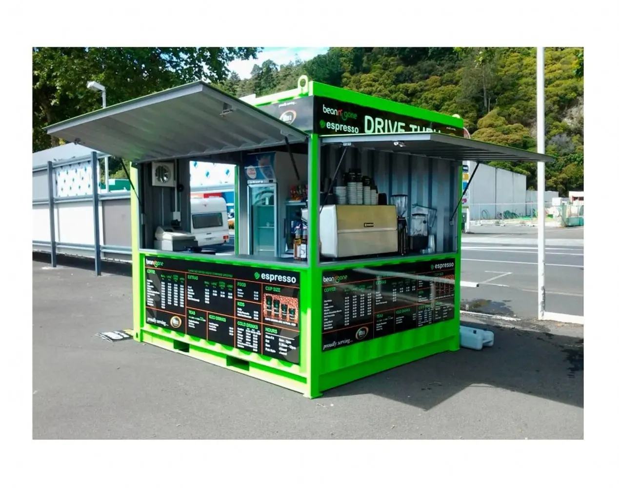 Pop Up Di Động Mini Vận Chuyển Container Marekting Đúc Sẵn Cửa Hàng Nhà Hàng Thức Ăn Đường Phố Kiosk Container 10ft Cho Bán