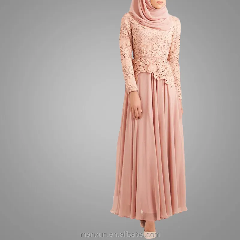 Latest Muslim Dress Beautiful Lace Abaya Elegant Women Dress Glamourous Islamic Clothing Generous Maxi Dresses