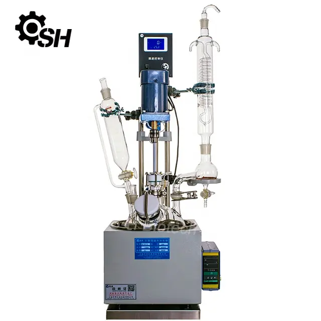 Однослойный стеклянный реактор небольшой емкости 1L-5L с лабораторией масляной ванны
