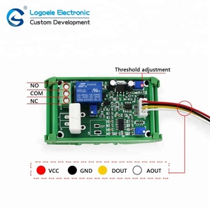 Salida de conmutación analógica lineal 0-5V DC 12V 24V Módulo de circuito Sensor de corriente CA de efecto Hall con relé