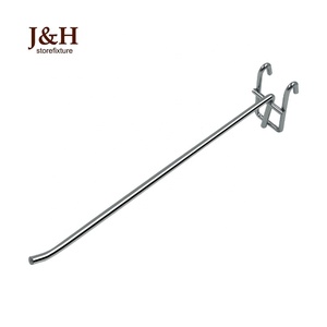 2&quot; 4&quot; 6&quot; 8&quot; 10&quot; 12&quot; 14&quot; 16&quot; 18&quot; Retail Store Metal <strong>Chrome</strong> White Hanging Mesh Supermarket Single Prong <strong>Gridwall</strong> <strong>Display</strong> <strong>Hooks</strong>