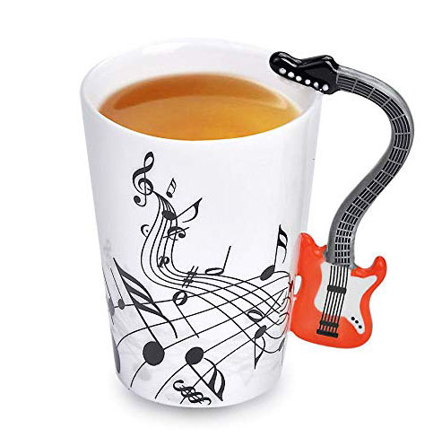 Zogift Handmade 3D Unique Musical Note Design Coffee Milk Ceramic Tea Mug <strong>Cup</strong> With Guitar Handle - Product Image 5
