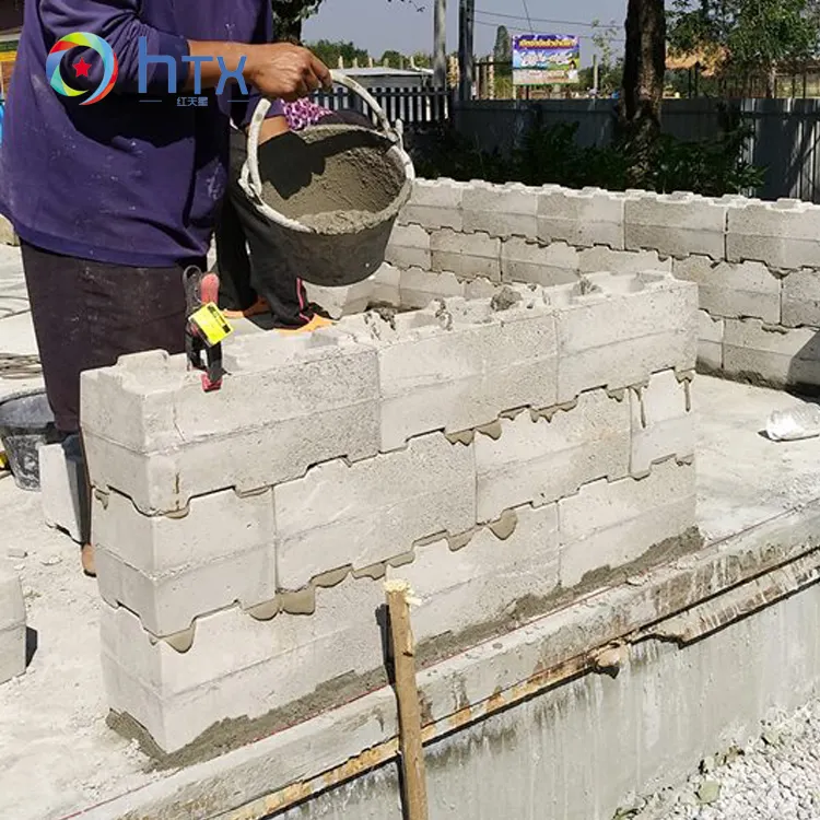 Moule à carreaux de ciment en plastique béton blocs de verrouillage creux mur moules à briques en plastique