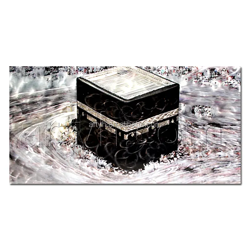 Pintura à mão abstrata árabe islâmica khana kaaba