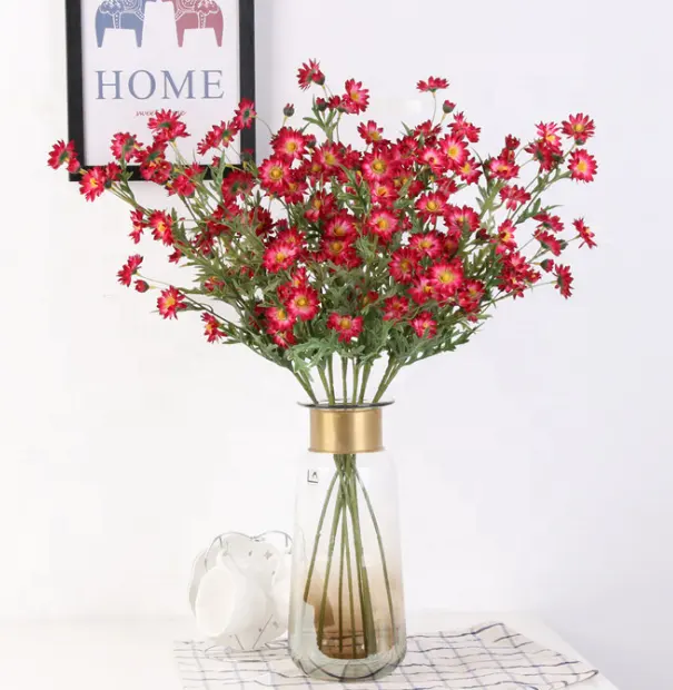 HOT Fa-ke Long Stem Nelke Chrysanthemen Simulation Wilde Chrysanthemen für Hochzeit Home Showcase dekorative künstliche Blumen