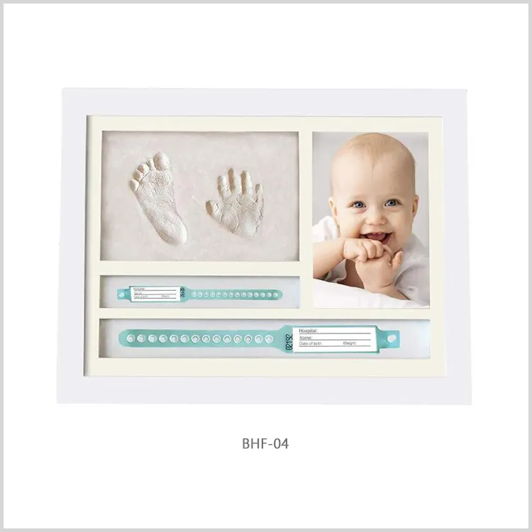 Pulseira de IDENTIFICAÇÃO Hospitalar Lembrança Argila Pegada Mão Do Bebê recém-nascido Quadro com o Clean-Tinta Toque