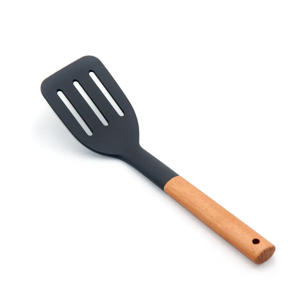 Nuove idee di prodotto antiaderente cucina in silicone utensili da cucina per la cucina con manico in legno