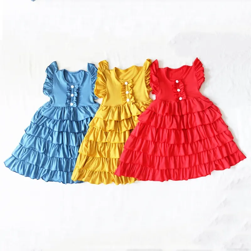 boutique kids girl 11 year girl dress latest baby party layered frocks design summer plain cotton girl dresses fancy dress