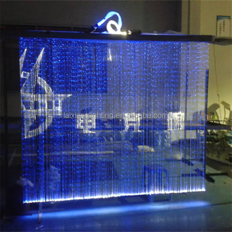 Cortina de organza de fibra óptica, luces led de ventana para decoración de escenario