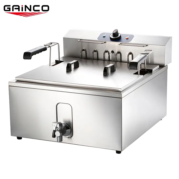 Gainco diğer aperatif makinesi ticari 25 litre fritöz/25l tavuk cips fritöz/büyük elektrikli endüstriyel fritöz