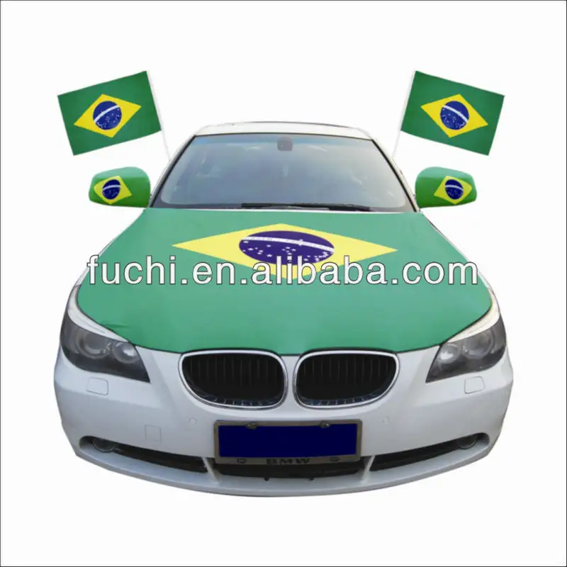 Bendera Kaca Spion Brazil, Pelindung Cermin Bendera Mobil untuk Cangkir Dunia 2014