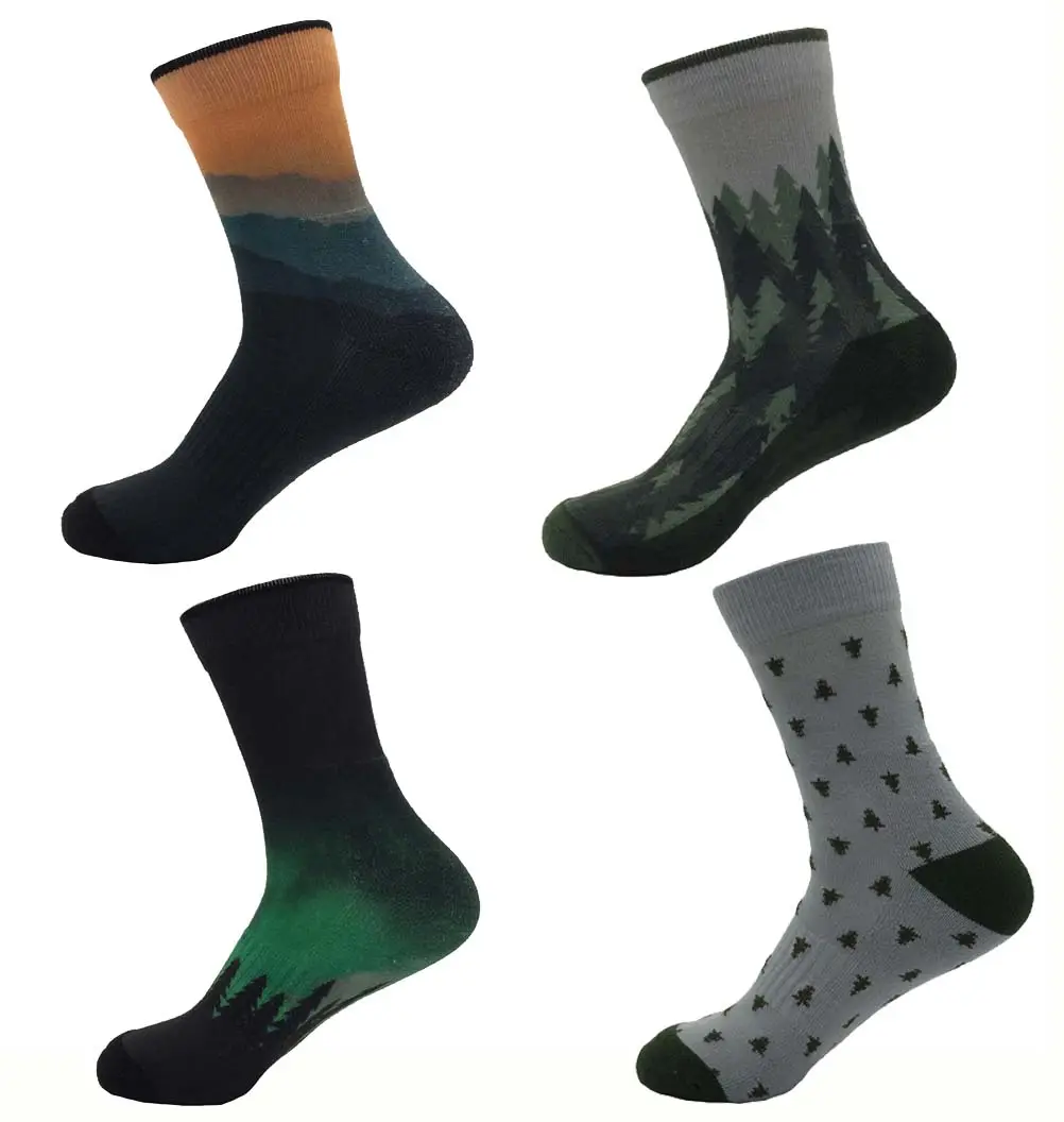 Eco-friendly men Crew recycled polyester sublimation printing socks